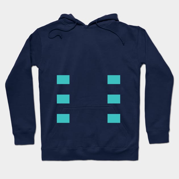 Simple Art | Six Cyan Rectangles Hoodie by MaknArt